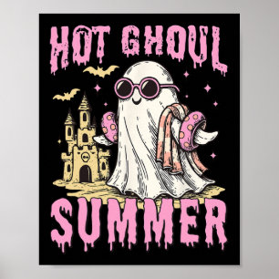 Affiche Summerween Hot Ghoul Été drôle jolie piscine fantô