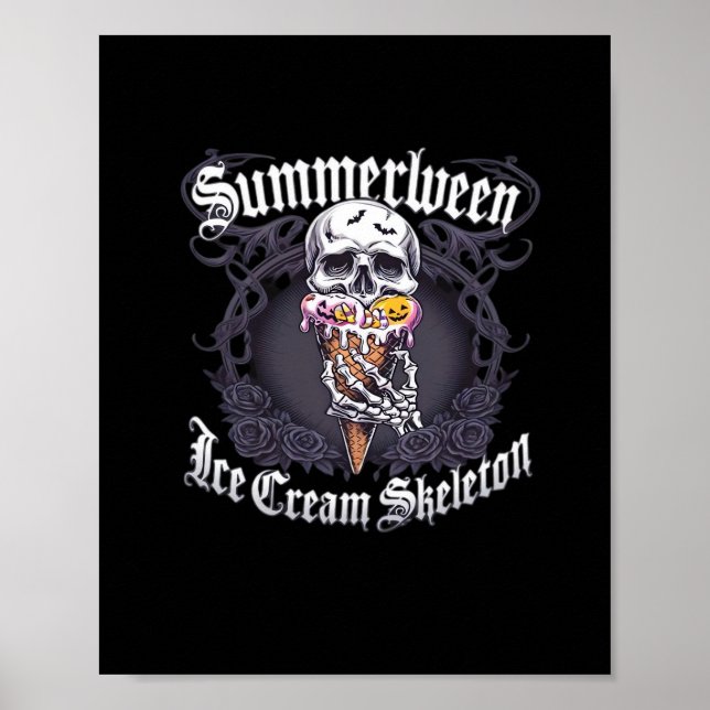 Affiche Summerween IceCream Skeleton Classic Trending (Devant)