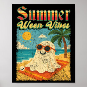 Affiche Summerween Vibes Ghost Funny Halloween été