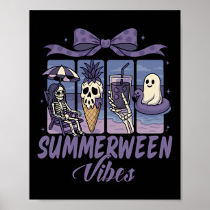 Affiche Summerween Vibes Skeleton Ghost Beach Party Hallow