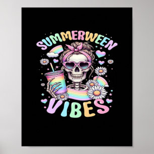 Affiche Summerween Vibes Sweet Skeleton Girl Summer Hallow
