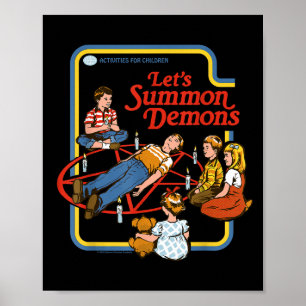 Affiche Summon Demons Occult Retro Vintage Funny Adul