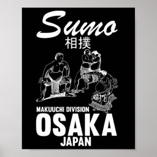 Affiche Sumo Wrestler Humoristique Judo Osaka Japon Lutteu