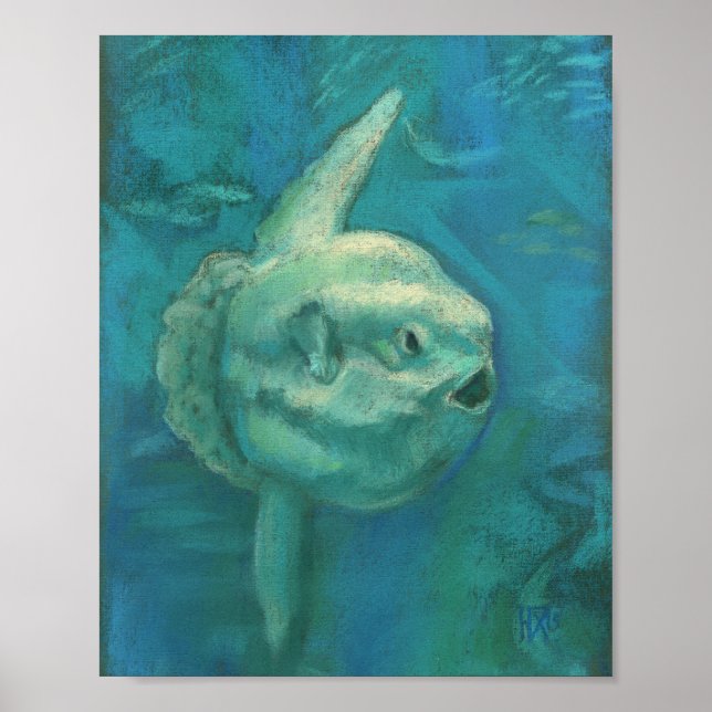 Affiche Sun Fish, Mola Mola Ocean Underwater Animaux Art P (Devant)