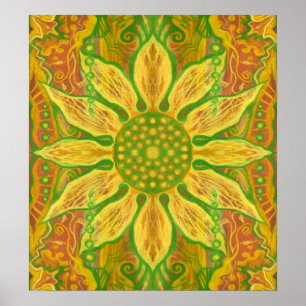 Affiche Sun Flower Bohemian Floral Helianthus Sunflower