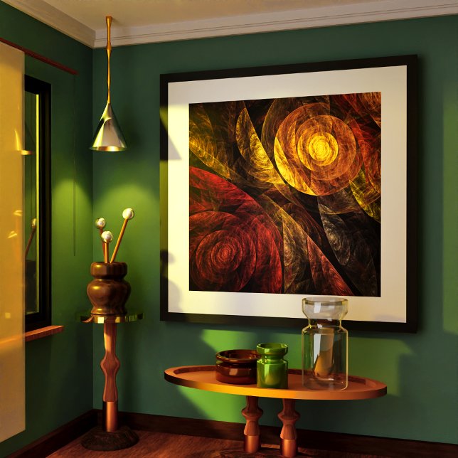 Affiche Sun Flower Floral Moderne Art Motif Abstrait (Sun Flower Floral Modern Abstract Art Pattern Poster)