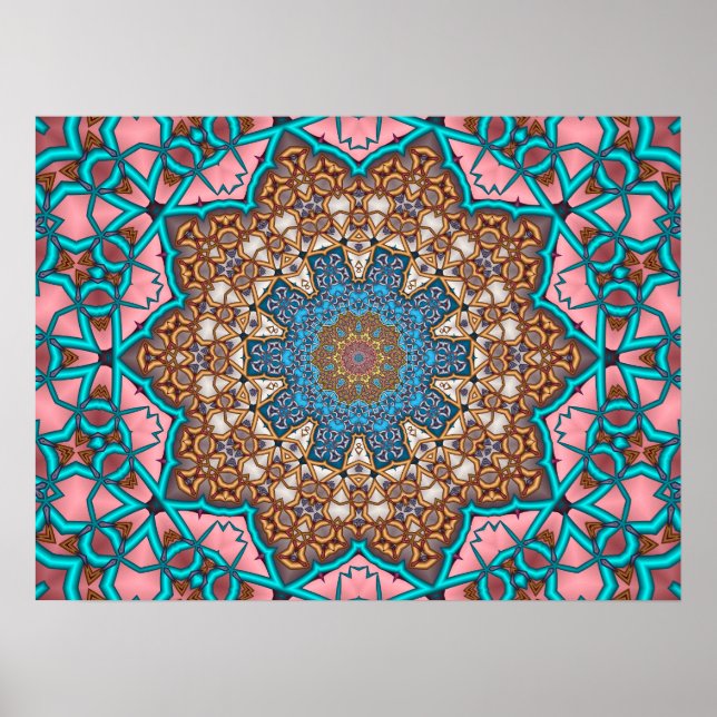 Affiche Sun Mandala Floral (Devant)