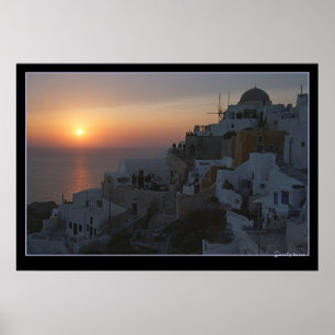 Affiche Sun Sets sur Santorin