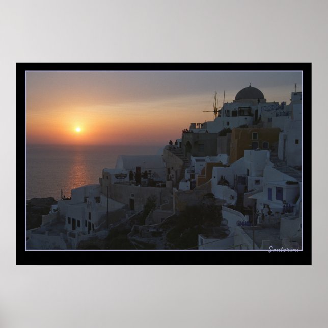 Affiche Sun Sets sur Santorin (Devant)
