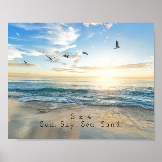 Affiche Sun. Sky. Sea. Sand. Beach Scene (Devant)