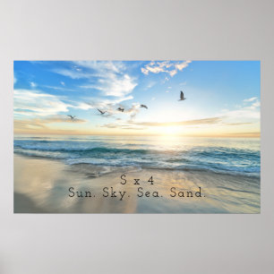 Affiche Sun. Sky. Sea. Sand. Beach Scene
