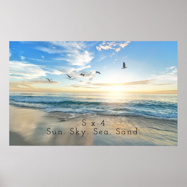 Affiche Sun. Sky. Sea. Sand. Beach Scene (Devant)