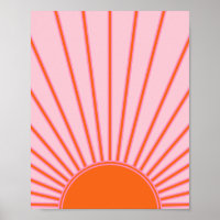 Sun Sunrise Pastel Pink et Orange Sunshine