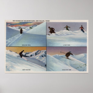 Affiche Sun Valley, ID - Ski