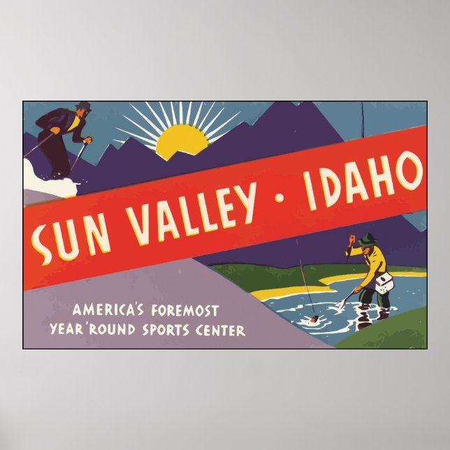 Affiche Sun Valley Idaho, Vintage (Devant)