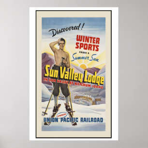 Affiche Sun Valley Ketchum Idaho Sports d'hiver sous