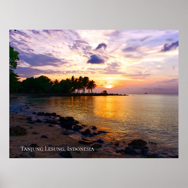 Affiche Sunbeam Sunset Sky Beach Twilight Travel Silhoutte (Devant)