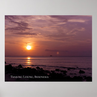 Affiche Sunbeam Sunset Sky Beach Twilight Travel Silhoutte