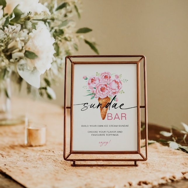 Affiche Sundae Bar Crème glacée Scoopup Thématique Sign Up (Créateur téléchargé)