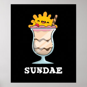 Affiche Sundae Funky Sunday Ice Cream Pun Dark BG