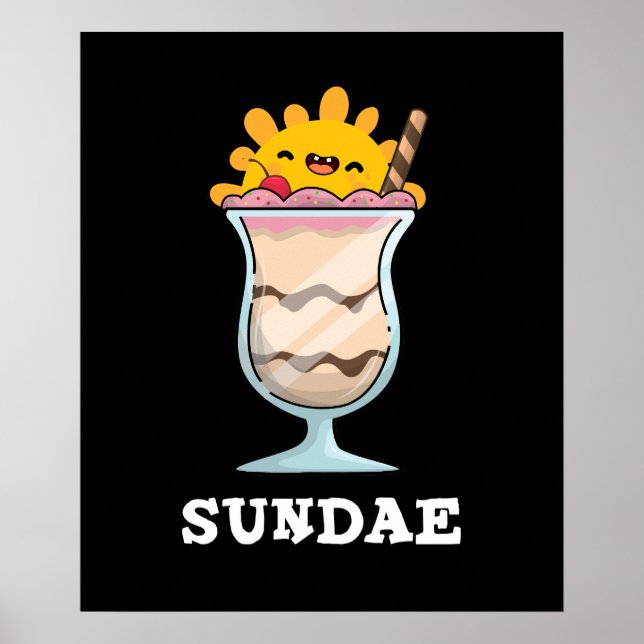 Affiche Sundae Funky Sunday Ice Cream Pun Dark BG (Devant)