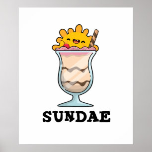 Affiche Sundae Funny Sunday Glace Cream Pun