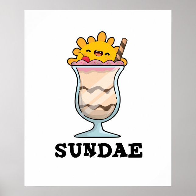 Affiche Sundae Funny Sunday Glace Cream Pun (Devant)