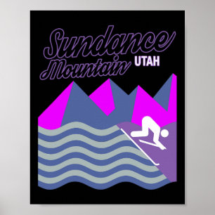 Affiche Sundance Mountain Utah Usa Station de ski Snowboar