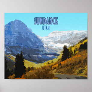 Affiche Sundance Utah Mountains Vintage