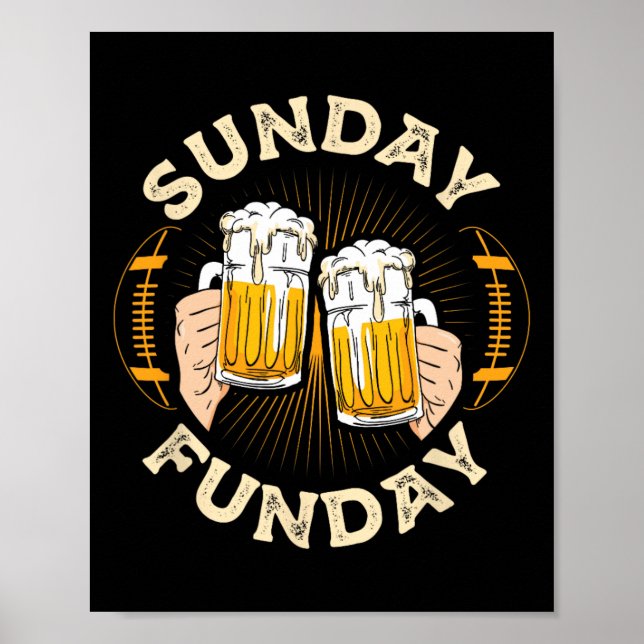 Affiche Sunday Funday Funny Football Gift Sport Lovers Foo (Devant)