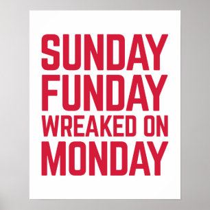 Affiche Sunday Funday Funny Quote