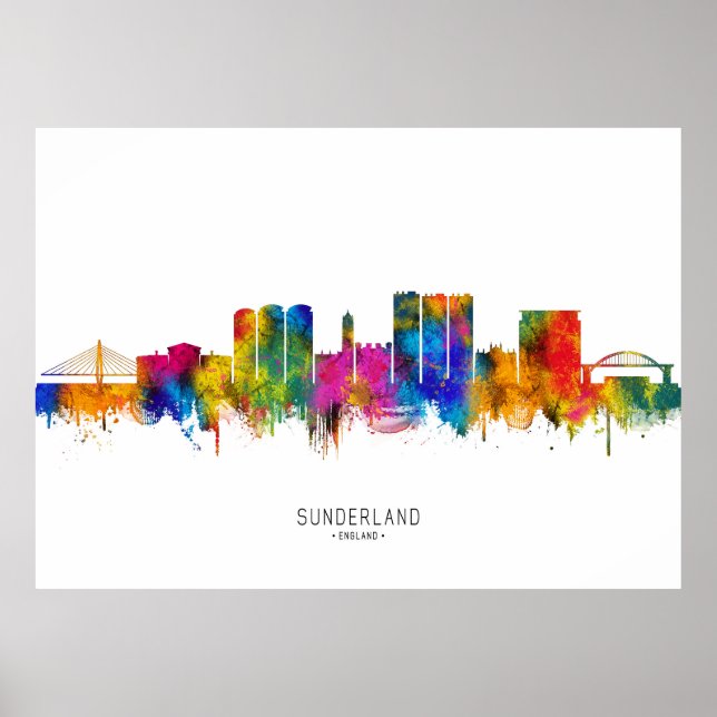 Affiche Sunderland England Skyline (Devant)