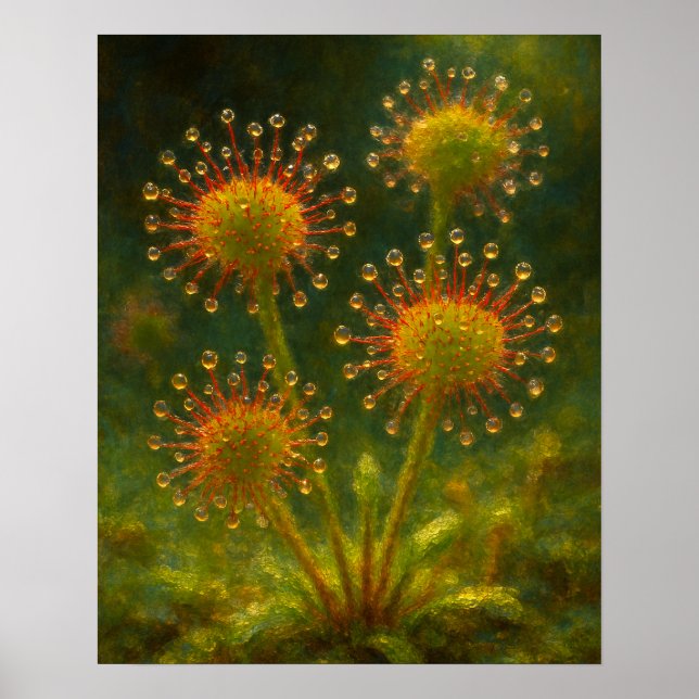 Affiche Sundew: Toxic Elegance Impressionist Art (Devant)