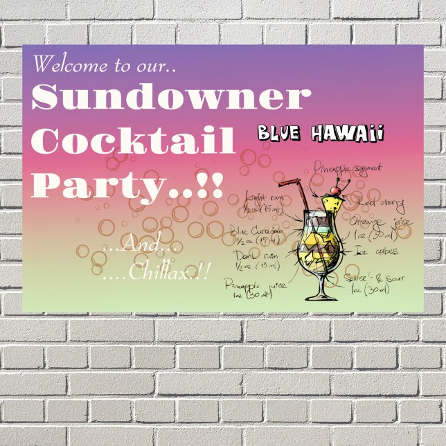 Affiche Sundowner Blue Hawaii Cocktail Party (Sundowner Blue Hawaii Cocktail Party Wall Poster)