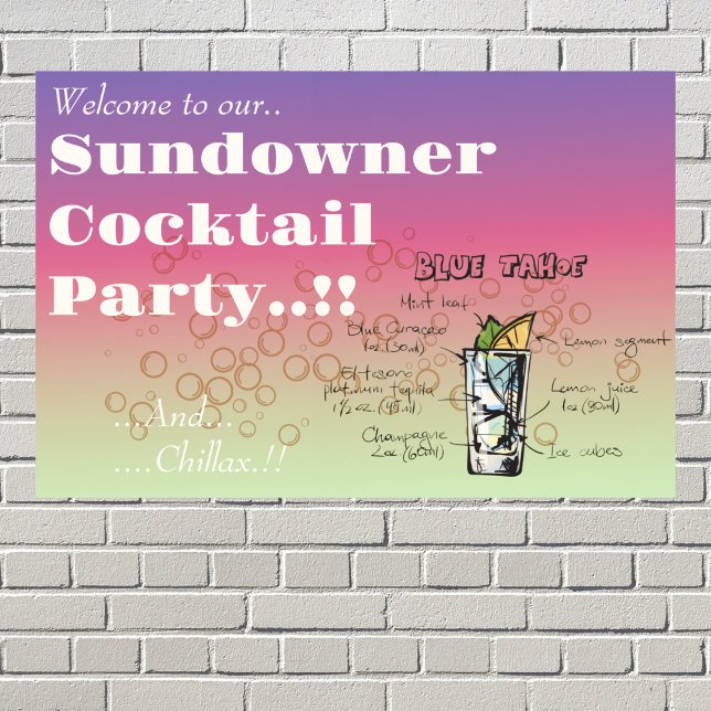 Affiche Sundowner Blue Tahoe Cocktail Party (Sundowner Blue Tahoe Cocktail Party Wall Poster)