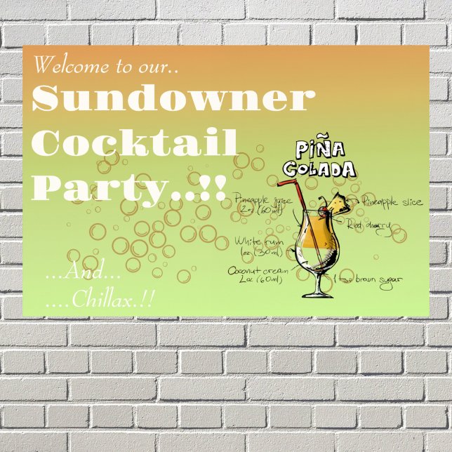 Affiche Sundowner Pina Colada Cocktail Party (Sundowner Pina Colada Cocktail Party Wall Poster)