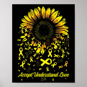 Affiche Sunflower Accepter Comprendre l'amour Cancer de l'