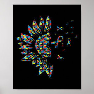 Affiche Sunflower Autism Puzzle Pièce Ruban Cool Prix