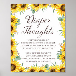 Affiche Sunflower Baby Shower Game Sign