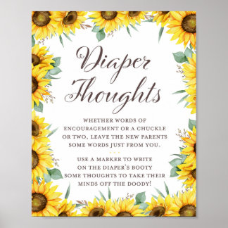 Affiche Sunflower Baby Shower Game Sign