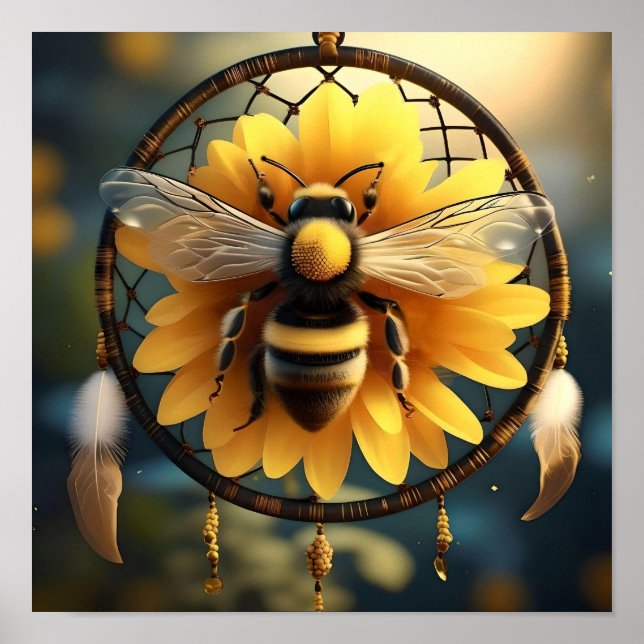 Affiche Sunflower Bee Dreamcatcher, (Devant)