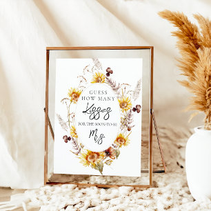 Affiche Sunflower Boho Fleur sauvage Fête des mariées mode