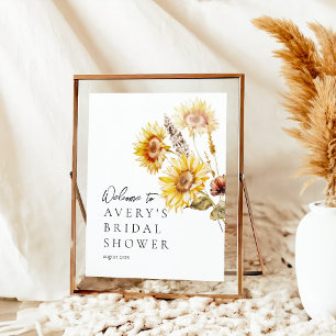 Affiche Sunflower Boho Fleur sauvage Fête des mariées mode