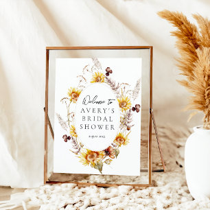 Affiche Sunflower Boho Fleur sauvage Fête des mariées mode