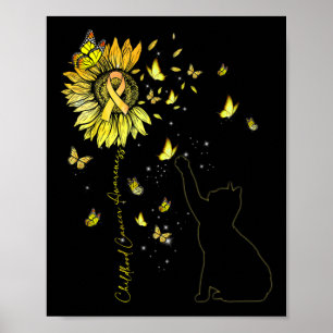 Affiche Sunflower Cat Gold Ribbon Enfance Cancer Award