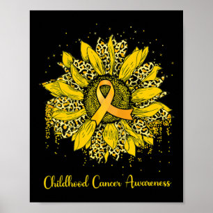 Affiche Sunflower Chilhood Cancer Awareness Gold Ribbon L