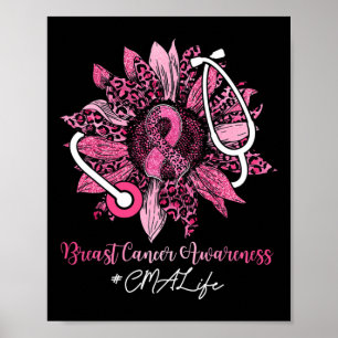 Affiche Sunflower CMA Life Pink Ribbon Cancer du sein Awar