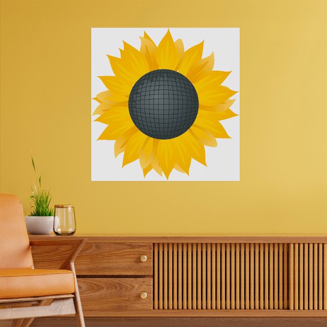 Affiche Sunflower Disco Ball Retro Party Vibe (Créateur téléchargé)