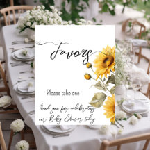 Sunflower Elegant Boho Baby shower Floral Faveurs