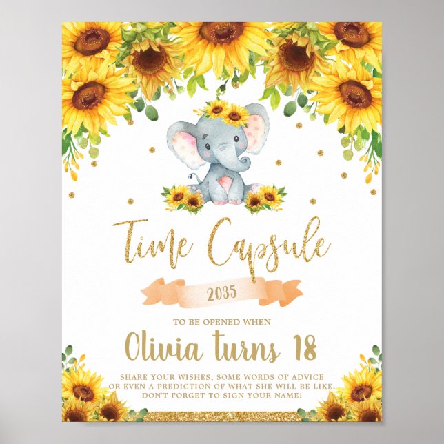 Affiche Sunflower Elephant 1er Anniversaire heure Capsule (Devant)